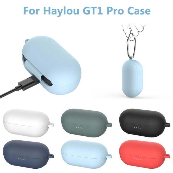 หูฟังทนต่อการแตกหลายสีที่ทนทานสำหรับเคส-haylou-ที่เก็บของ-gt1ซิลิโคนอุปกรณ์หูฟังบลูทูธ