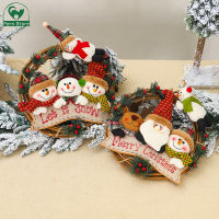 FS ของตกแต่งวันคริสต์มาส พวงหรีดคริสต์มาส Merry Christmas wreath