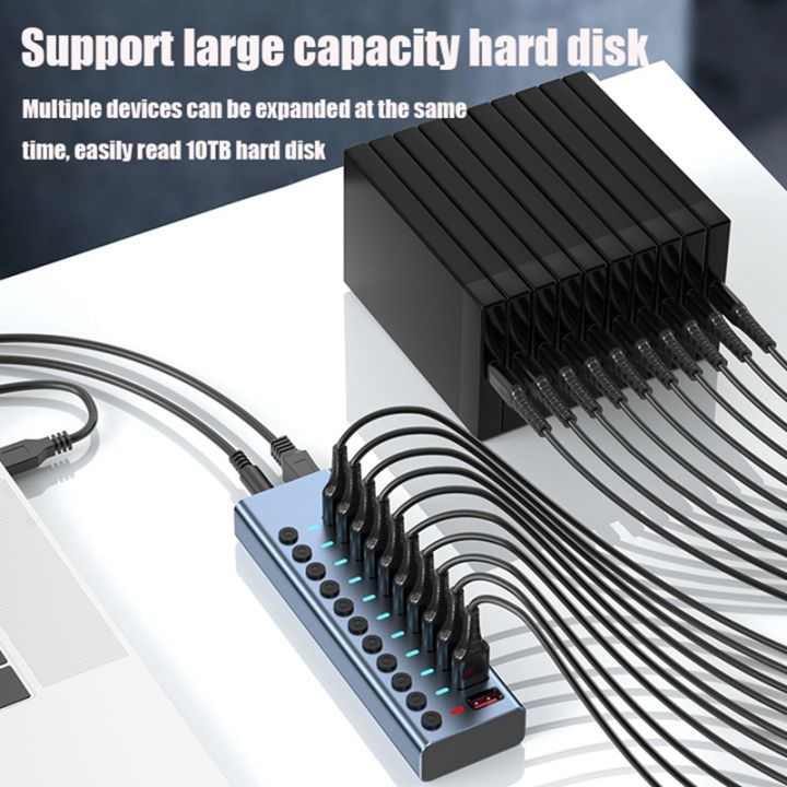usb3-0-splitter-computer-extender-usb-hub-2-4a-fast-charging-port-external-12v-power-supply