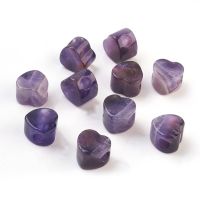 1pc Natural Amethyst European Beads Large Hole Beads Heart 13~14x13~14x9~10mm Hole: 5.5~6mm