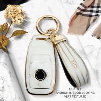 ✺❏┇ Luxurious Golden Edge Remote Key Case Cover For Mercedes Benz A C E S G Class GLC CLE CLA GLB W177 W205 W213 W222 X167 G63 AMG