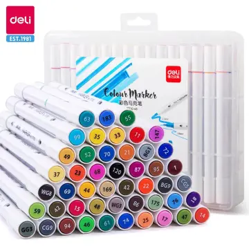 Deli 80 Colors Professional Sketch Marker Pen Double Head Art Oily