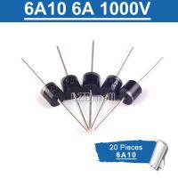 20pcs 6A10 6A 1000V 1KV 6 Amp Axial Rectifier Diode New original