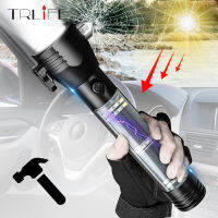 USB Solar LED Flashlight Emergency Light Safety Hammer Recharging Outdoors Compass Survival Tool For Travel Camping