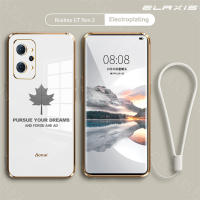 ELAXIS เคสโทรศัพท์ Realme GT Neo 2,เคสมือถือลายใบเมเปิ้ลแบบตรงขอบนิ่มเคลือบ TPU กันตกเคสโทรศัพท์มีสายคล้องทำจากวัสดุ TPU