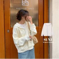 mjfds Suxi เสื้อกันหนาวลําลอง มีฮู้ด ขนาดใหญ่ แบบบาง แฟชั่นฤดูใบไม้ร่วง สําหรับผู้หญิง