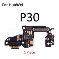 ปลั๊กชาร์จพอร์ต Usb แท่นชาร์จพลังงาน Mic Flex Cable บอร์ดและไมโครโฟนสำหรับ Huawei P40 P30 Pro Lite E 5G Plus