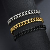 【hot】♛❐❦  Men Blank Color Punk Curb Cuban Chain the Hand Jewelry Gifts