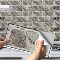 Self Adhesive Kitchen Tile Sticker High Temperature Resistant Waterproof PVC Wallpaper 3D Wall Sticker Bathroom Kitchen Decor