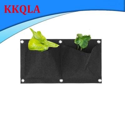 QKKQLA 2 Pockets Wall Hanging Planting Bags Black Wall Bag Flowers Plant Grow Pot Non-woven Fabrics Living Balcony Decorations