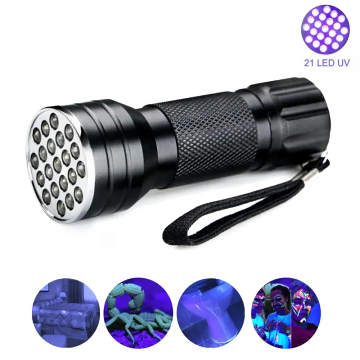 21 LEDs UV flashlight UV lights 395nm Ultraviolet Torch Detector