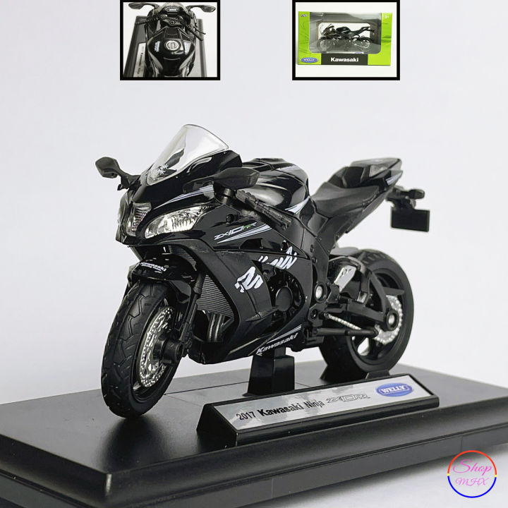 Mô hình xe mô tô Kawasaki Ninja ZX10R 118 Welly Black  Shopee Việt Nam