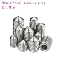 2-50pcs/Lot DIN914 m2 m2.5 M3 M4 M5 m6 m8 m10 m12 M14 M16 Stainless Steel Hex Socket Cone Point Grub Set Screws