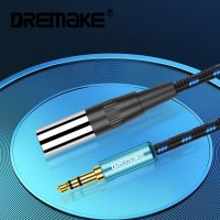 DREMAKE 3-Pin Mini XLR to Jack 3.5mm Plug Stereo Audio 1/8 TRS 3.5mm Male to Mini XLR Male Adapter Cable for Camera Headphone