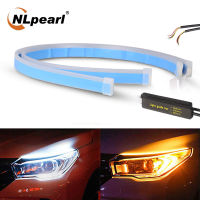 NLpearl 1คู่ยืดหยุ่นแถบไฟ LED DRL ไฟ LED ทำงานกลางวัน DRL กันน้ำ DRL 30ซม.45ซม.60ซม.ลำดับสัญญาณเลี้ยว Led