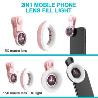 New Mobile phone fill light 15X macro Portable Selfie LED Ring Light for Smartphone Universal Ring Clip Light