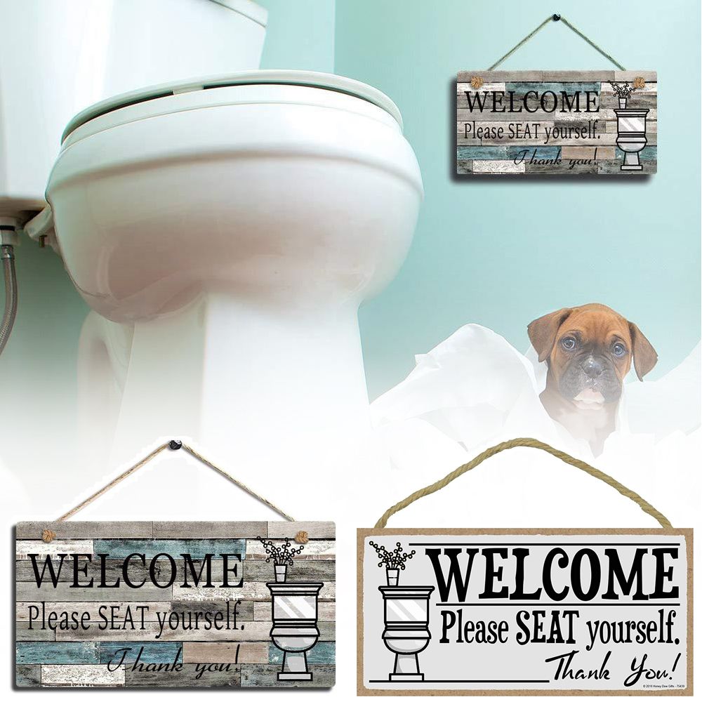 Ornament Wall Art Please SEAT Yourself Hanging Wood Plaque Welcome Sign 