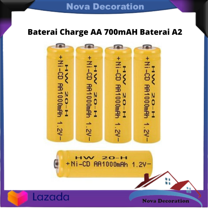 NEW Battery Charge AA A2 Rechargeable AA 1000mah Nicd 1.2V Lazada
