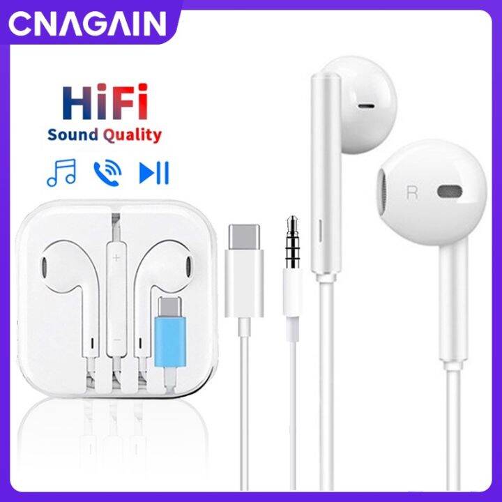 Cnagain usb c headphones for samsung galaxy s22 ultra s21 fe s20 z flip