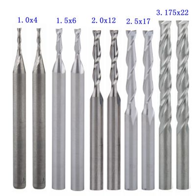 10 ชิ้น 3.175 4 5 6 มม. ก้านสองขลุ่ย CNC End Mill ตัด เครื่องมือ เครื่องตัดมิลลิ่ง บิตเราเตอร์สําหรับไม้บอร์ดไม้อะคริลิคพีวีซี