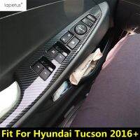 “{》} อุปกรณ์เสริม Lapetus สำหรับ Hyundai Tucson แผงมือจับประตูภายใน2016-2020ชุดแต่งฝาปั้นสวิตช์ยกหน้าต่างรอบทิศทาง