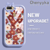 เคส Chenyyyka สำหรับ OPPO A7 A12 A5s A12s A11K เคสลายดอกไม้การ์ตูนสีสันสดใสแบบใสกันกระแทกน้อยน่ารักเคสมือถือมอนสเตอร์ป้องกันเลนส์กล้องใสเคสนิ่มซิลิโคนใส