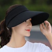 women summer sun visor wide-brimmed hat beach hat adjustable UV protection female cap packable