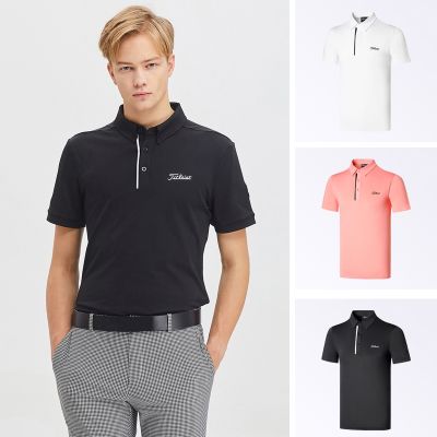 Mens golf clothes short-sleeved polo shirt breathable casual solid color lapel T-shirt golf sports jersey W.ANGLE Le Coq ANEW TaylorMade1 Titleist Scotty Cameron1 J.LINDEBERG☏❀✌