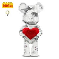 Bearbrick ตัวต่อของเล่น1603ชิ้นสำหรับเด็กโมเดลสัตว์ขนาดเล็กหมีบล็อกตัวต่อนาโนเพชรขนาดเล็ก