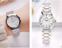 Win Watch Shop นาฬิกา Casioแท้ รุ่น LTP-V300D-7A นาฬิกาผู้หญิง สายแสตนเลส หน้าปัดสีขาว สวยหรู - ของแท้ 100% รับประกันสินค้า 1 ปีเต็ม (ส่งฟรี เก็บเงินปล