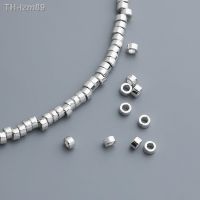 ? ของขวัญ DIY ของขวัญเครื่องประดับ S925 pure silver round bead jewelry DIY manual wheel circle small ground tube beads accessories material