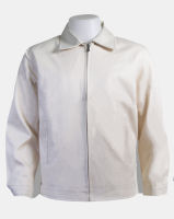 เสื้อแจ็คเก็ต คอปก สีครีม (Cream) มี4ไซด์ M-2XL