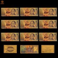 10Pcs/Lot Colored Thai Banknote 50 Baht Money Bill Gold Banknote Collections For Home Decoration