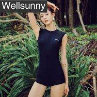 Wellsunny ชุดว่ายน้ำผู้หญิงชิ้นเดียวชุดคลุมว่ายน้ำท้องและดูผอมชุดว่ายน้ำกีฬามืออาชีพใหม่2023