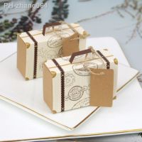 Mini Suitcase Kraft Paper Candy Box Gifts Box Travel Themed Wedding Party Favors For Guests Baby Shower Birthday Party Supplies