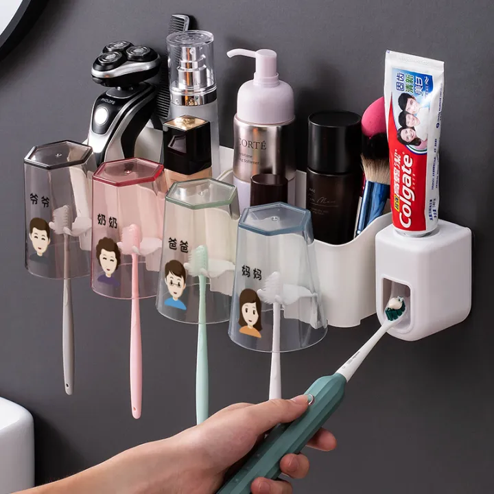 Japanesestyle simple toothbrush holder, punchingfree washstand, wall