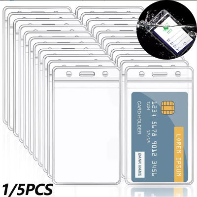 1/5ชิ้นกันน้ำใสผู้ถือบัตรพลาสติกผู้ถือบัตร Id กรณีเพื่อป้องกันบัตรเครดิตผู้ถือบัตรป้องกัน
