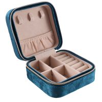 Plush Velvet Travel Jewelry Box Organizer Jewelry Travel Organizer Small Jewelry Box for Women Earring Case