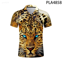 Hombre De 2023 Ropa Fashion Casual Summer Short Sleeve New 3d Printed Leopard Animal Series Men Shirts Streetwear Cool Polo Homme Unisex summer polo