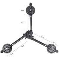 ที่ยึดขาตั้งกล้องสามขาในรถแบบถ้วยดูดสามชั้นสำหรับกล้อง DSLR Gopro Hero 10 9 8กล้องแอคชั่น Yi อุปกรณ์เสริม