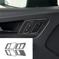 ☒ Door Lock Button Cover Trim Frame Sticker Decoration Carbon Fiber For Q5 2018-2023 Interior Accessories