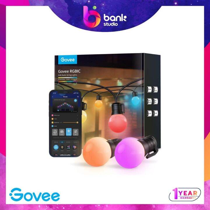 (ประกัน 1ปี) ไฟปิงปอง ไฟห้อยภายนอก Govee G40 LED Outdoor Bulb String