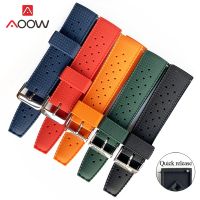 （Bar watchband）20มม. 22มม. สายยางด่วน ReleaseDiving Soft SiliconeBand Men Strap