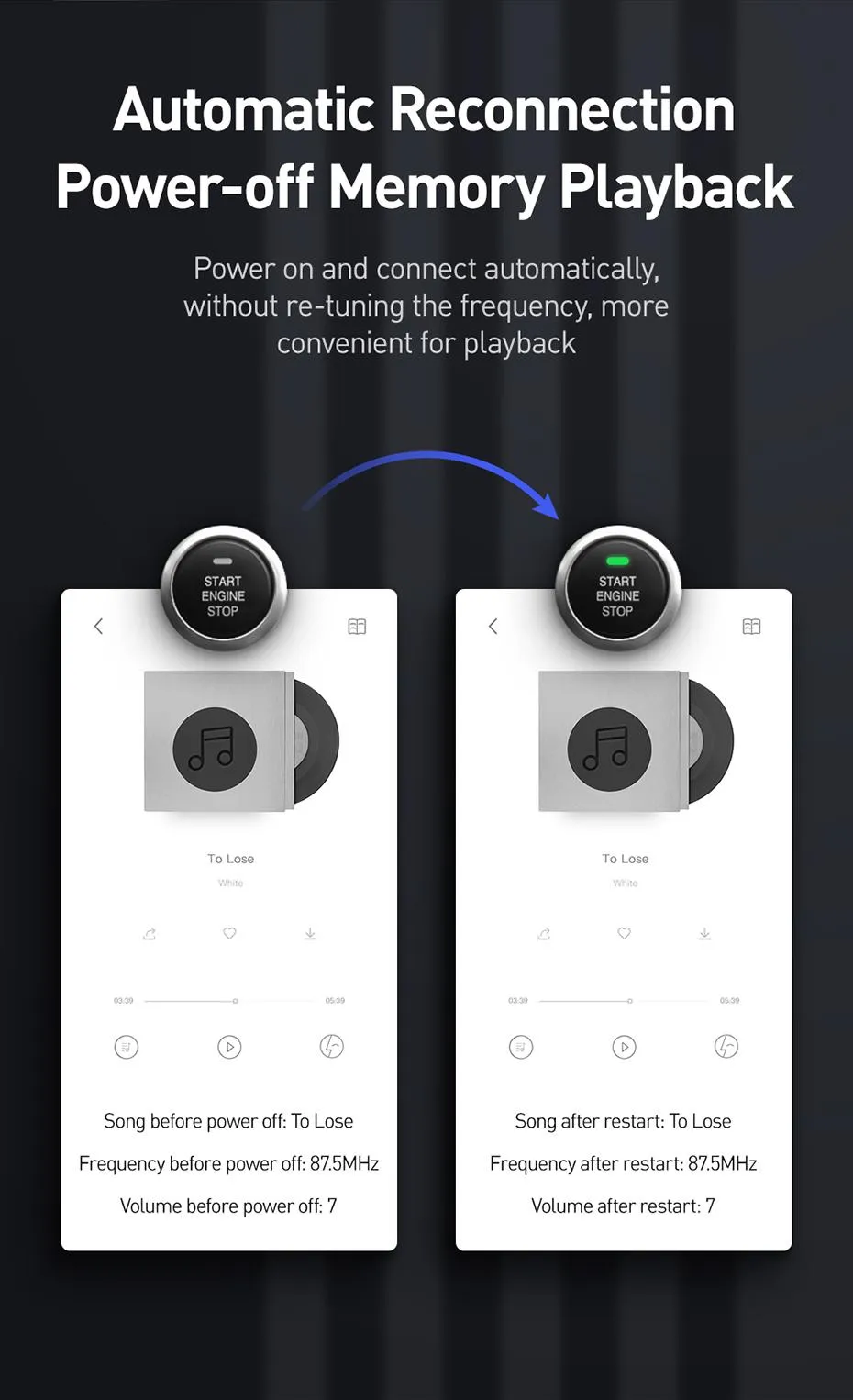 Baseus Transmetteur FM sans fil avec Bluetooth 5.0 pour voiture-9