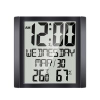 Screen Wall Clock Home Temperature and Humidity Meter Alarm Clock Living Room Digital Electronic Clock