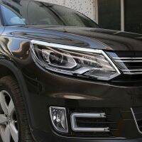 Mgs7ร้อน!!ABS โครเมียมสำหรับ Tiguan MK2 2013 2014 2015ไฟหน้ารถยนต์ไฟฉายคาดศีรษะไฟหน้าปลอกคอกันสุนัขเลียตกแต่งอุปกรณ์เสริมตกแต่งรถหมวกครอปกระจกรถ2ชิ้น