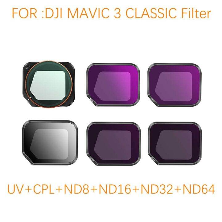 ชุดฟิลเตอร์อะลูมินัมอัลลอยสำหรับ-dji-mavic-3-classic-filter-camera-เครื่องวัดมีจอแสดงผล-mcuv-cpl-nd8-nd16-nd32-nd64-accessoires-filters