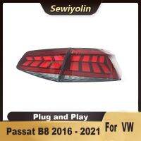 ไฟไฟท้าย LED อุปกรณ์เสริมรถยนต์สำหรับ VW Passat B8ดัดแปลงแล้ว2016-2021ไฟท้ายรถหมอกหลังกันน้ำปลั๊กแอนด์เพลย์ IP67