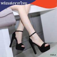 FARLA P3พร้อมส่ง รองเท้าส้นสูง 5.5 นิ้ว เสริมหน้า 1.5 นิ้ว High Heel, Stiletto  ส้นใหญ่ ส้นแท่ง  **ลด 1 ไซส์**