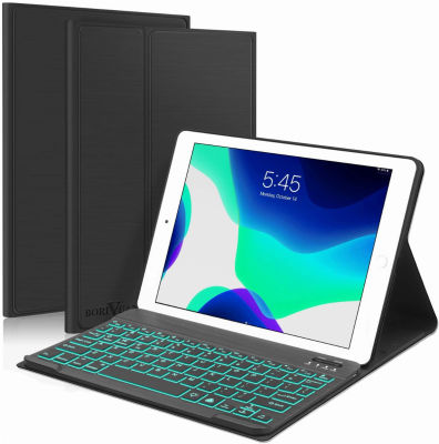 New iPad 10.2 8th 7th Generation 2019 Keyboard Case, BORIYUAN 7 Colors Backlit Detachable Keyboard Slim Leather Folio Smart Cover for iPad 10.2 Inch/iPad Air 10.5